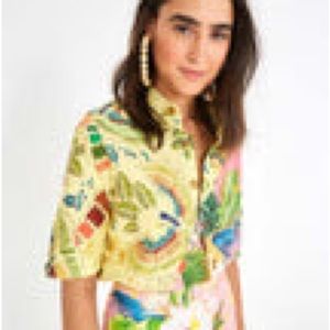 FARM Rio Colorful Birds Mixed Prints Shirt